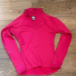 Nike Women's Hot Pink Quarter-Zip Athletic Pullover